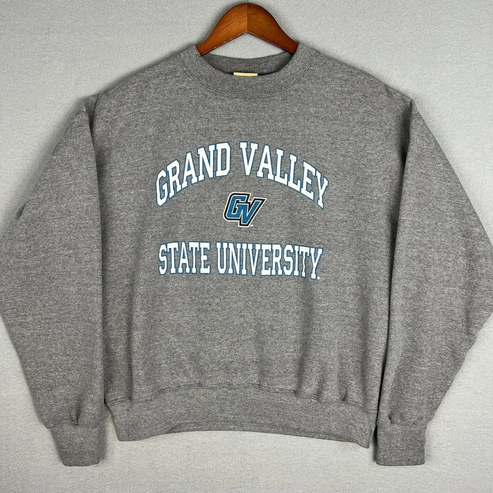 VTG Grand Valley‎ State University Sweatshirt Mens XL Gray GVSU Pullover Y2K USA